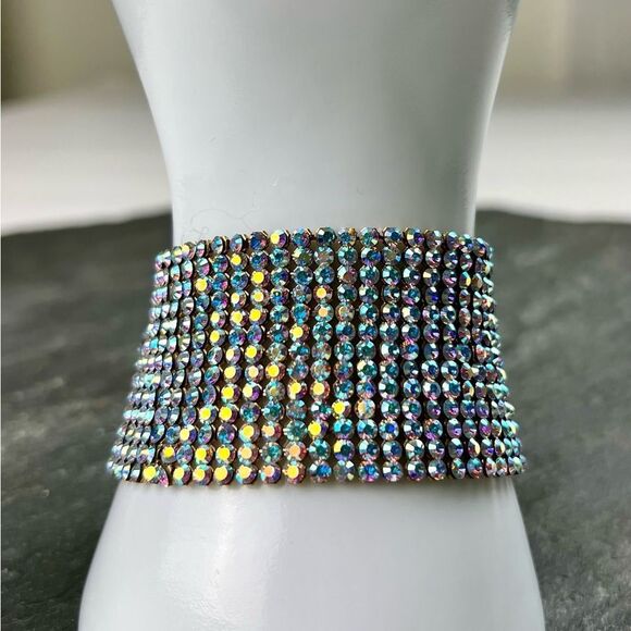 Swarovski Crystal Mesh Wide Bracelet - Picture 3 of 12